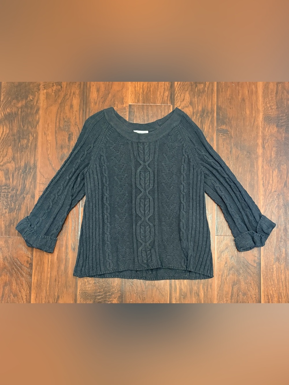 Coldwater Creek Black Cable Knit Sweater Women’s M 10/12